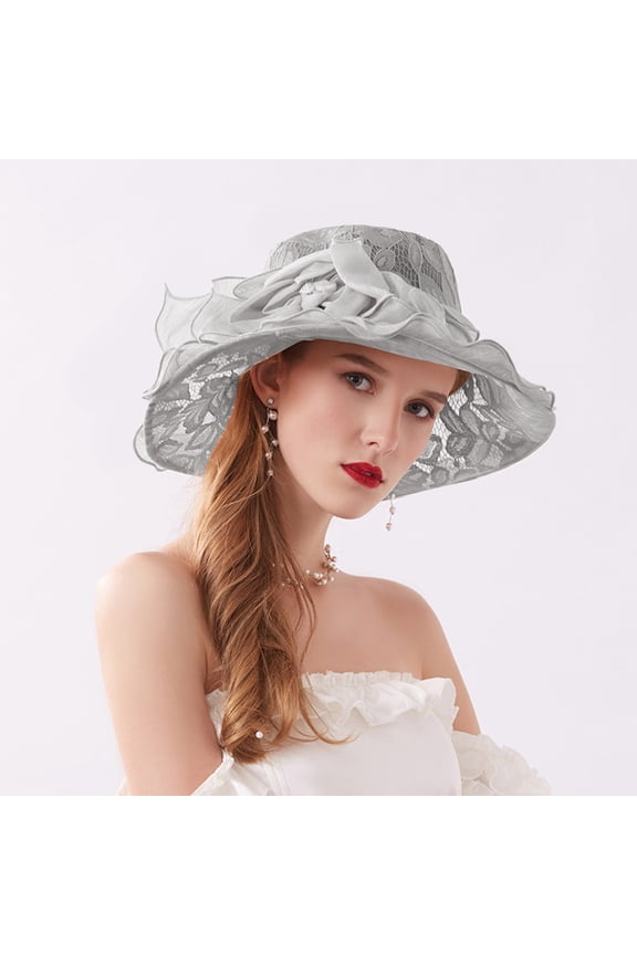 sun hat men Womens Summer Dress Hat Wide Leaf Flower Bridal Shower Hat Sun Hats Beach Hat Outdoor Sunhat Sombrero Mens Hat Beach Hat Folding Large Mens Hat Woven Visors for Women Large Head Ha