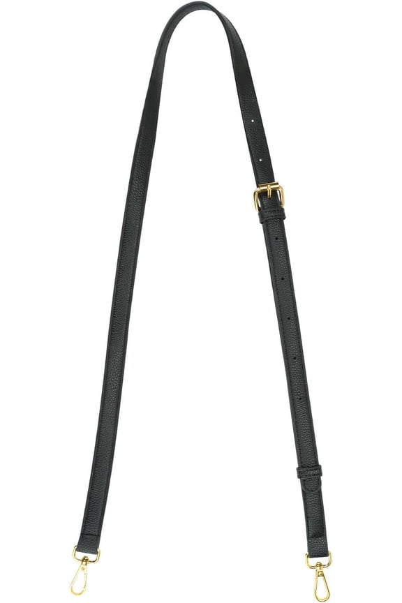 Purse Strap Replacement Crossbody Shoulder Bag, 42-52Inch Grain Leather Adjustable Bag Strap (Black)