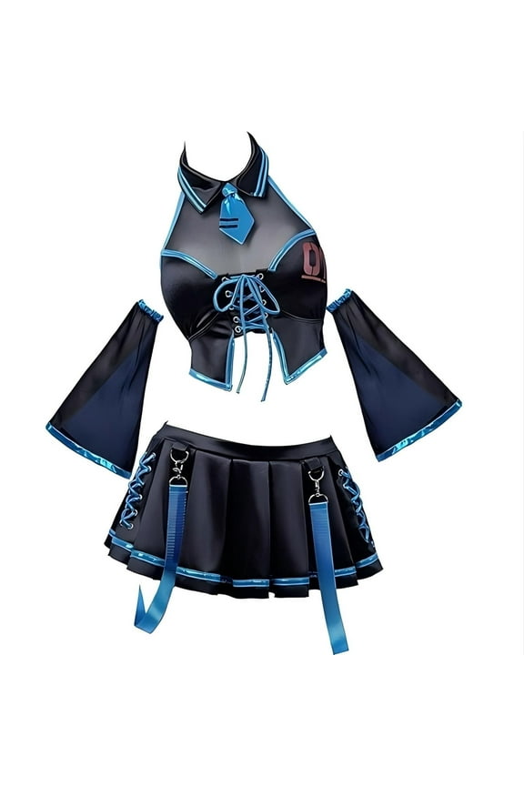 U Vocal Derivative Two-Piece Swimsuit for Women Anime Bathing Suit with Sleeves for Pool Party, S