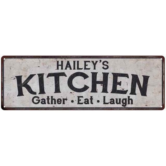 HAILEY's Kitchen Rustic Chic Decor Gift 8x24 Sign 108240051380