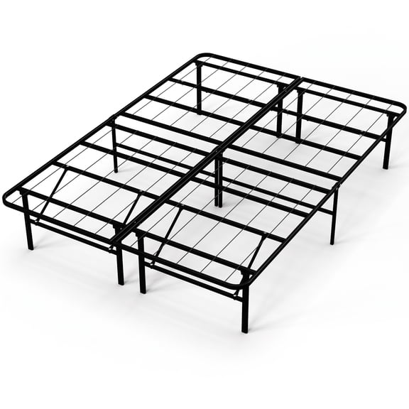 HAILIMU Full Metal Bed Frame, Foldable & No Tools Assembly, Heavy Duty Platform with Under Bed Storage, 1300 lbs Weight Capacity, Ideal for Small Spaces & Guest Rooms