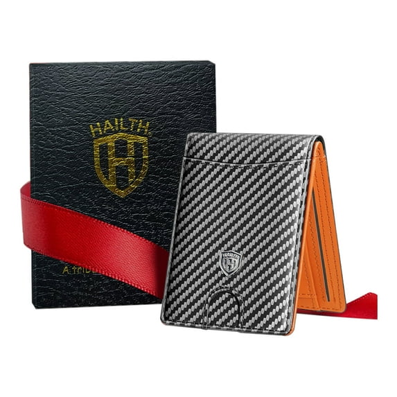 HAILTH Slim Men's Wallet - Leather Credit Card Holder with RFID Blocking, Bifold & Large Capacity - Minimalist Front Pocket Style, Perfect Gift with Gift Box
