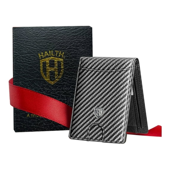 HAILTH Slim Men's Wallet - Leather Credit Card Holder with RFID Blocking, Bifold & Large Capacity - Minimalist Front Pocket Style, Perfect Gift with Gift Box