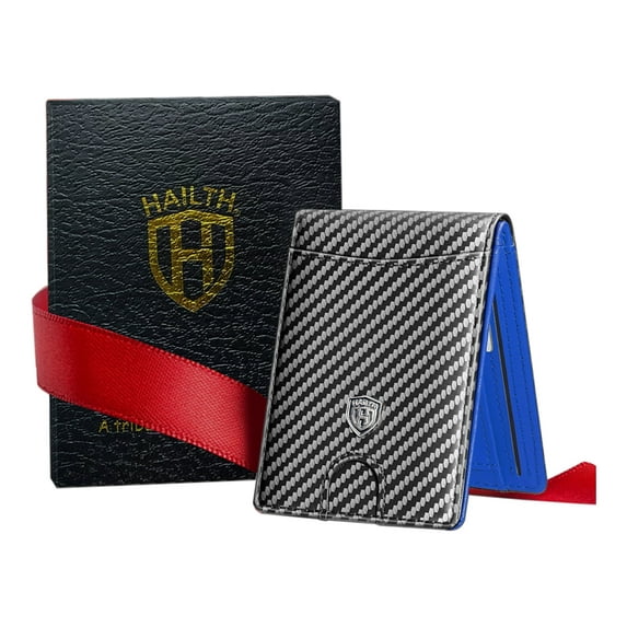 HAILTH Slim Men's Wallet - Leather Credit Card Holder with RFID Blocking, Bifold & Large Capacity - Minimalist Front Pocket Style, Perfect Gift with Gift Box