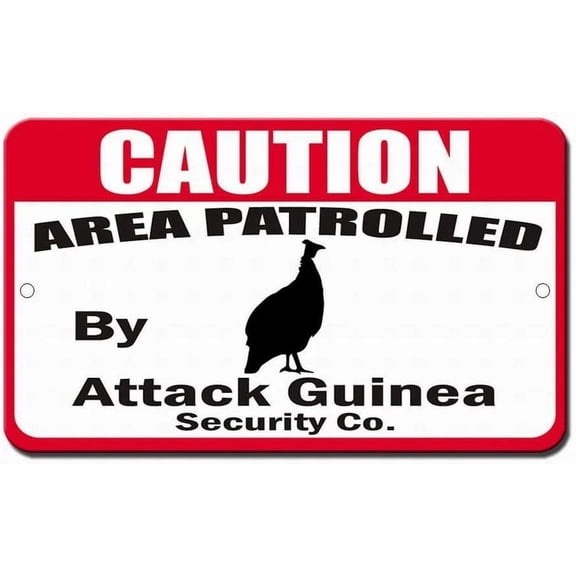 HAIMAX Metal Tin Signs 8x12 Area Patrolled by Attack Guinea Security Street Sign