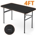 thumbnail image 1 of HAIMULI 4ft Rectangular All-Occasion Plastic Folding Event Table for Indoor and Outdoor, Portable Desk, Camping, Durable and Stable, HDPE and Steel, Wide Application, 1 of 8