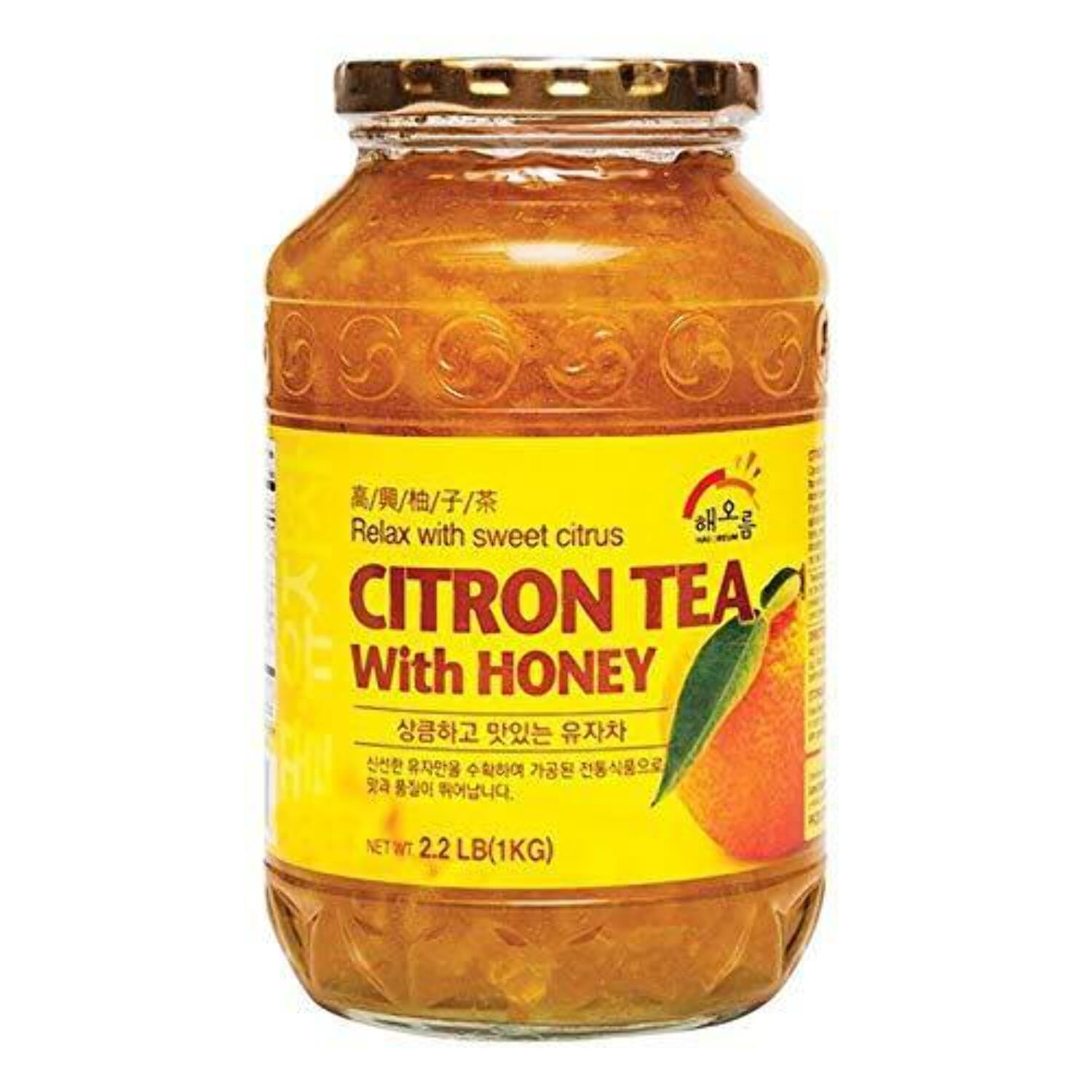 HAIO Citron Tea with Honey Refresh Delight Large One Glass Jar 2.2