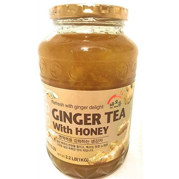 Haio Ginger Tea With Honey Refresh With Korean Herbal Tea Ginger Delight - Product of Korea 2 Glass Jars 2.2 lb (1 kg. ) each