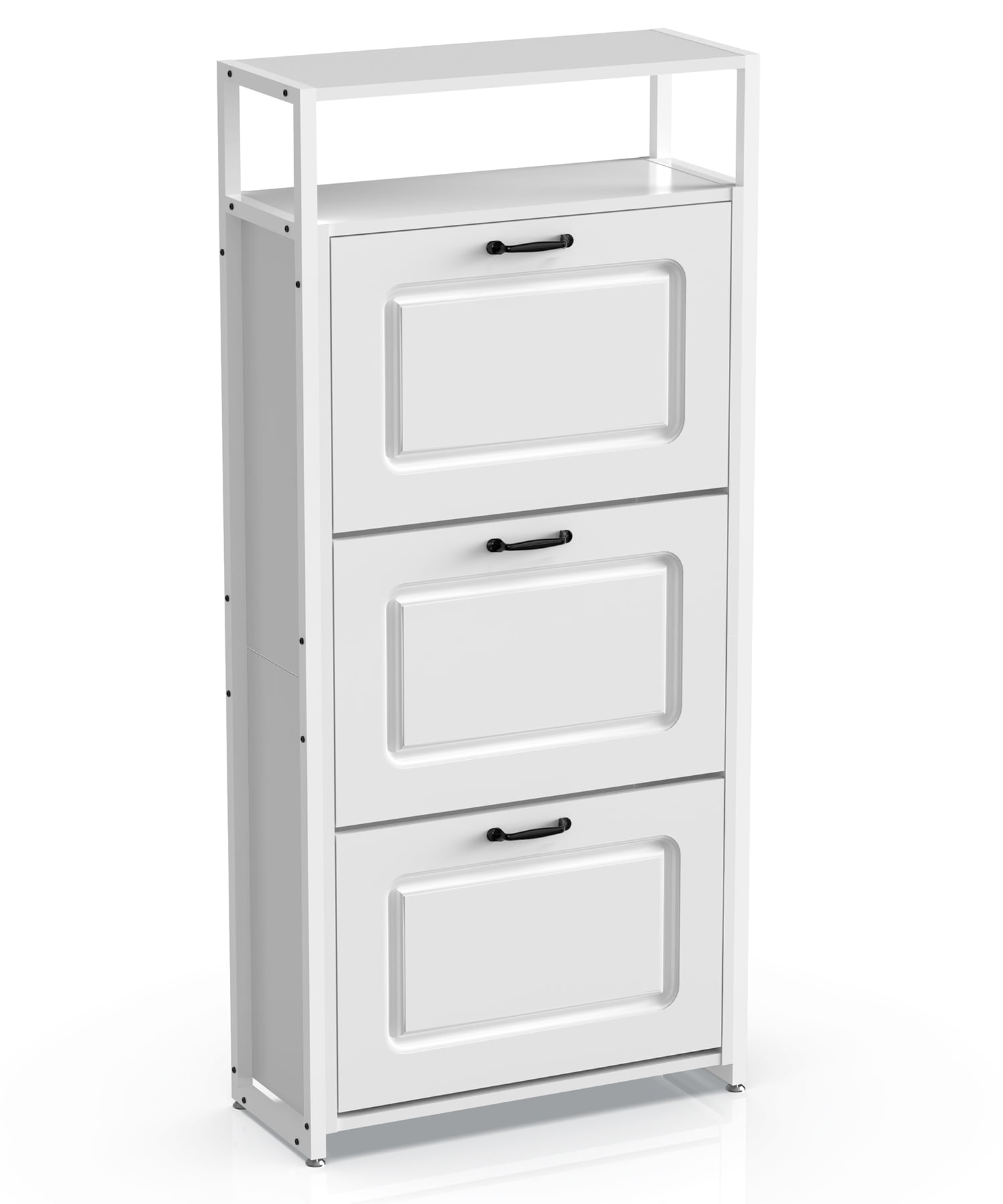 HAIOOU 3 Tiltable Drawer Shoe Storage with Adjustable Shelf Up