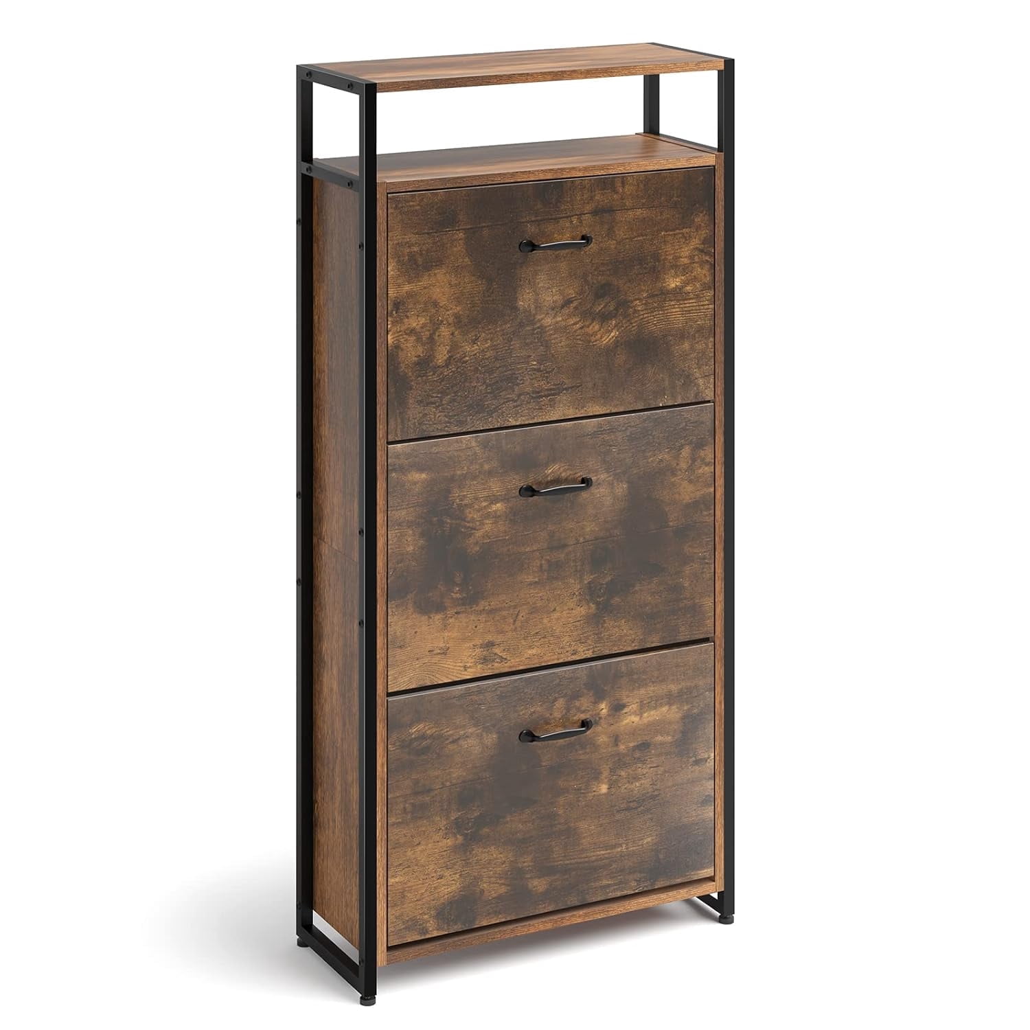 Rustic Style Wooden Shoe Cabinet with 3 Drawers for Entryway ,Living Room,Balcony