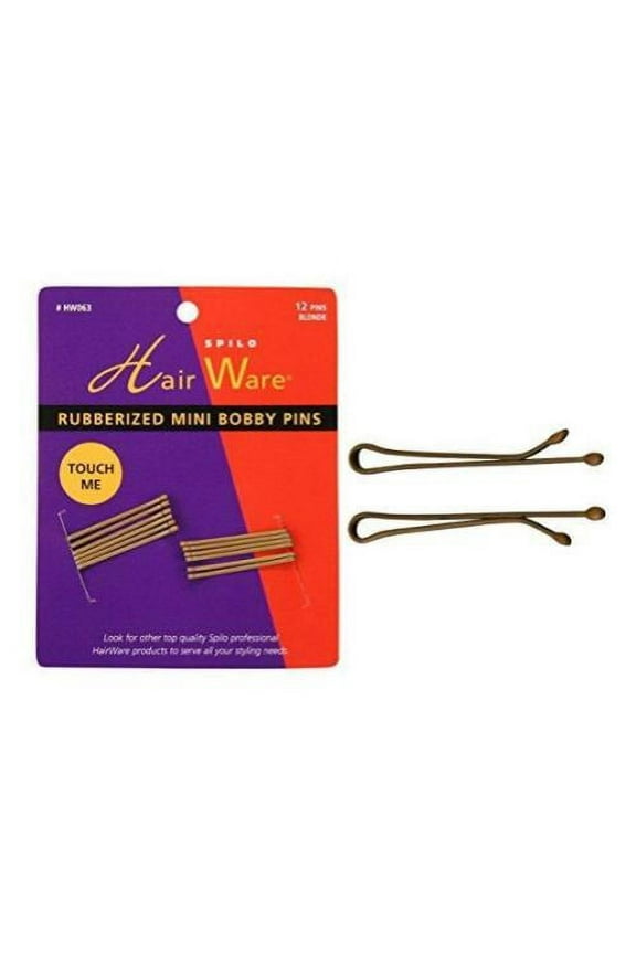 HAIR WARE Rubberized Mini Bobby Pins Blonde