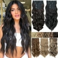 thumbnail image 1 of HAIRRO 4PCS Clip- in Synthetic Hair Extensions Long Wavy Thick Hairpieces Double Weft Natural Hair Extensions -22 Inch, 1 of 10
