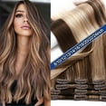 thumbnail image 1 of HAIRRO Clip In Human Hair Extensions, Brazilian Hair 8pcs/18Clips Dark Brown to Chestnut Brown Balayage Hair Extensions Full Head Silky Straight 100% Human Hair Clip In Extensions 8Inch-24inch, 1 of 9