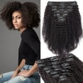 thumbnail image 1 of HAIRRO Kinky Curly Clip in Hair Extensions Real Human Hair for Black Women 3C 4A Kinkys Curly Clip In Full Head 100% Brazilian Remy Human Hair Natural Color 10Inch 8Pcs/18clips, 1 of 8