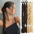 thumbnail image 1 of HAIRRO Long Braid Ponytail Extension with Hair Tie Straight Soft Synthetic Hair Pieces Hair Extensions Braid Pony Tail Fluffy Natural Soft Synthetic Hairpieces for Women Daily Wear, 24 inch 1Pcs, 1 of 8