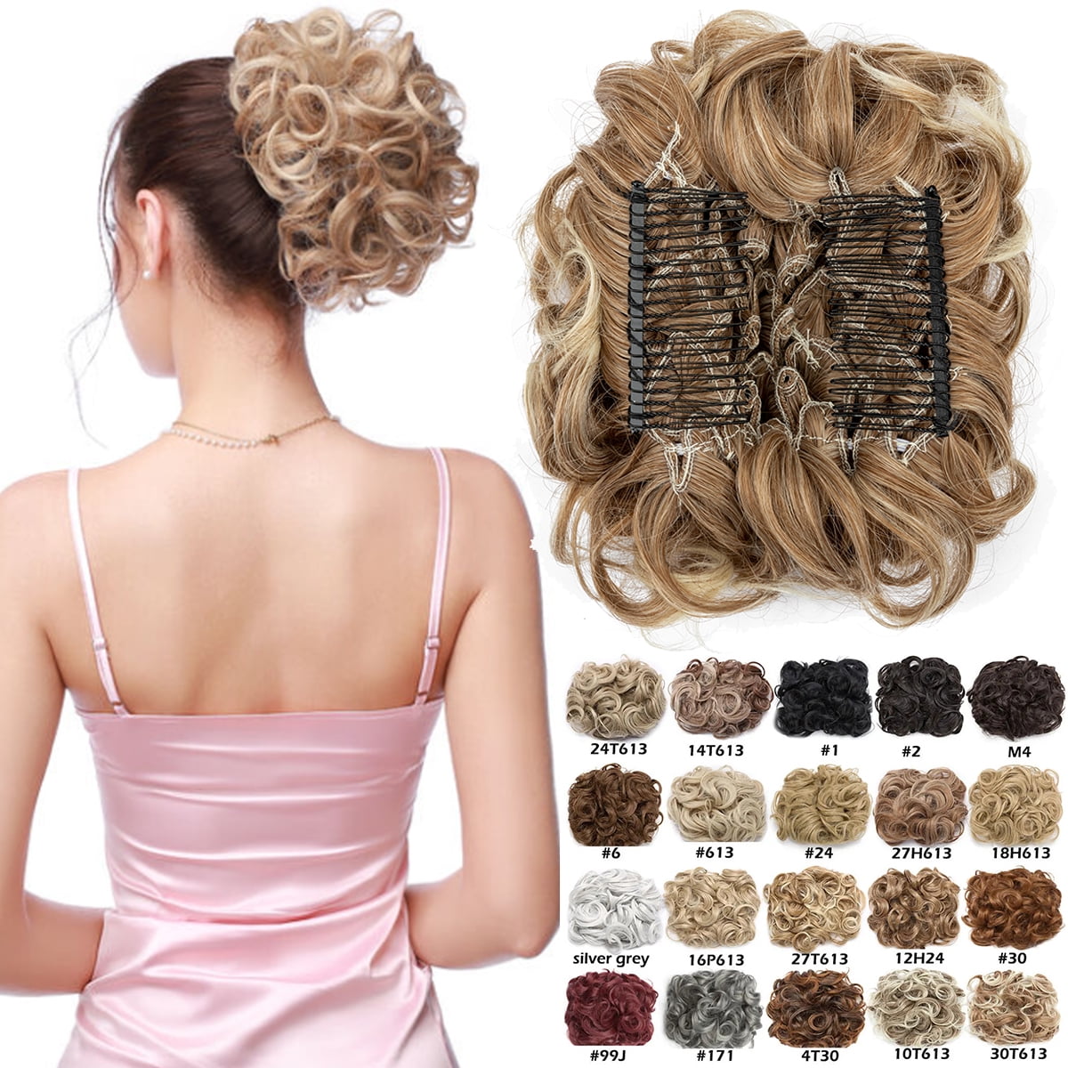 HAIRRO Messy Bun Hair Pieces Double Combs Hair Buns Hair Piece for