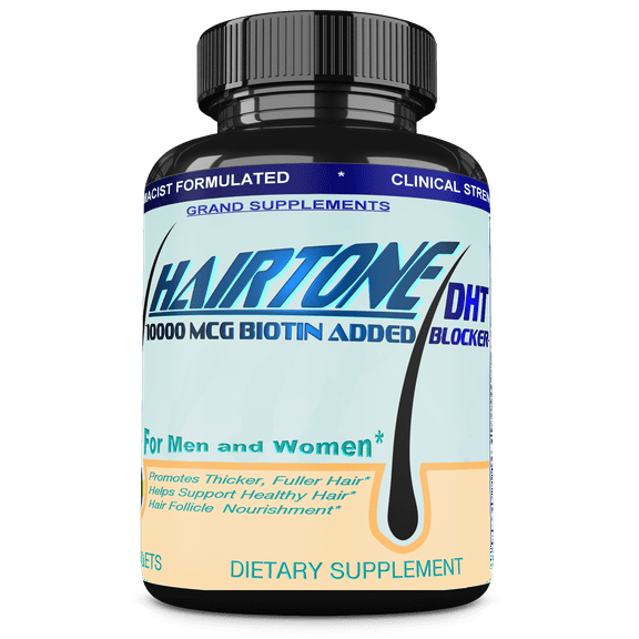 HAIRTONE DHT Blocker, Hair Strengthening Pills, Help Decrease Hair Thinning and Loss, Added Biotin and Hair Vitamins. Hair supplement (Not a Hair Shampoo) , 30 Day Supply