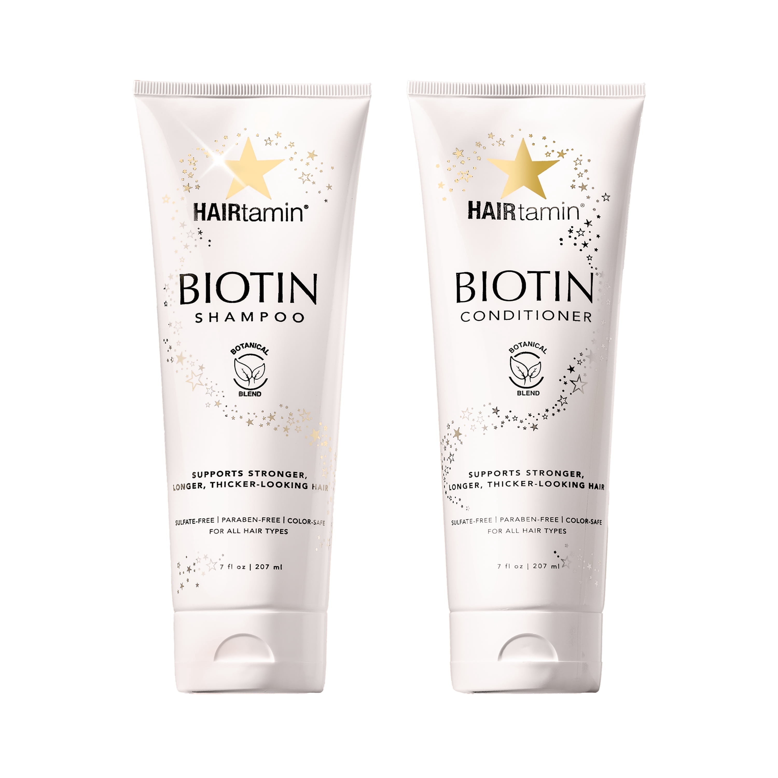 HAIRtamin® Biotin & Botanicals Shampoo & Conditioner Set | Nourishing Duo for Stronger, Thicker-Looking Hair | 7 fl oz