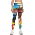 thumbnail image 1 of HAITI : Vintage Travel and Tourism Advertising Print Leggings fitness set gym Women's tights Legging sport Womens Leggings, 1 of 6