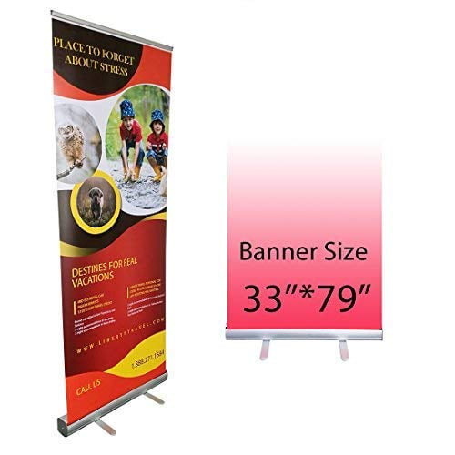 HAITIAN Aluminum Retractable Banner Stand 33x79 for Conference & Trade Show,