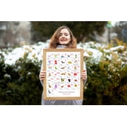 HAITIAN CREOLE Alphabet POSTER Print With Words And English Translations 16 x 20 inches