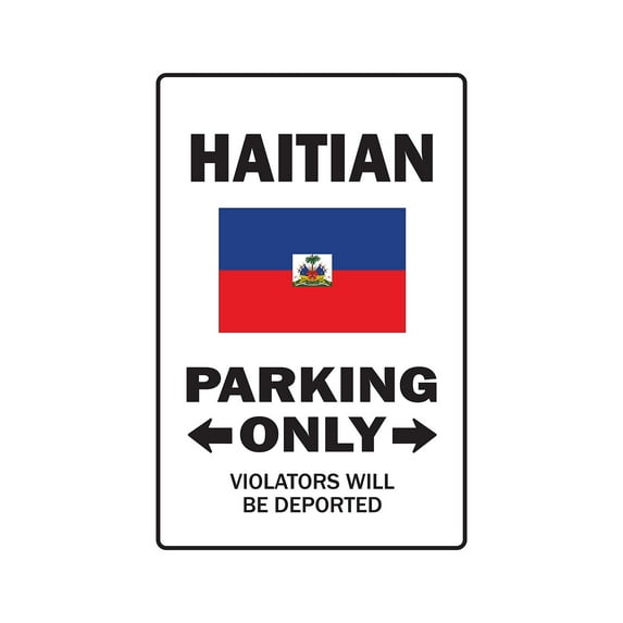 HAITIAN Parking Aluminum Sign haiti caribbean island vacation resort | Indoor/Outdoor | 10" Tall