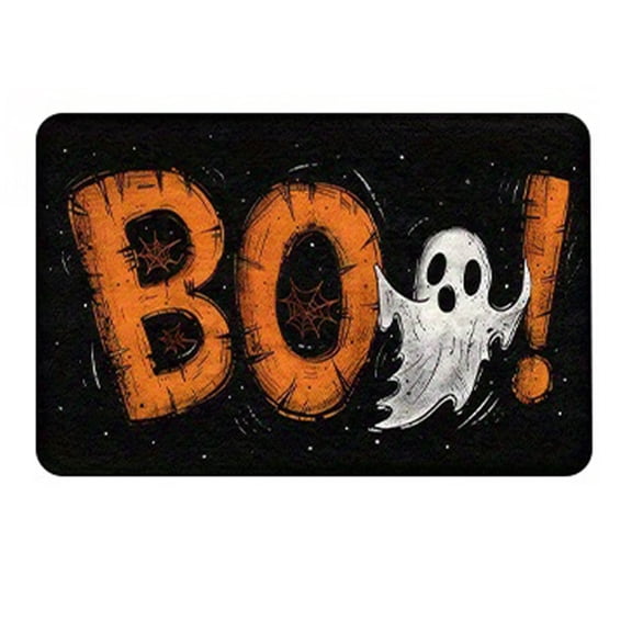 HAITIANS Halloween Kitchen Mats For Floor, Ghosts And Boo Design Soft Mats, Cushioned Comfort Washable Non Decor Rugs For Kitchen Sinks Laundryroom Bathroom