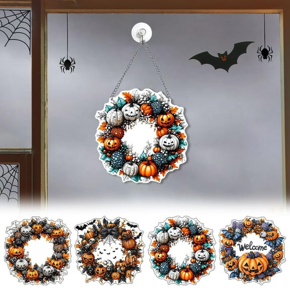 HAITIANS Happy Halloween Greeting Cards - Bat And Pumpkin Acrylic Festival Celebration Cards,Bat And Pumpkin Gift Cards Are Suitable for Adults, Children, Party Decorations