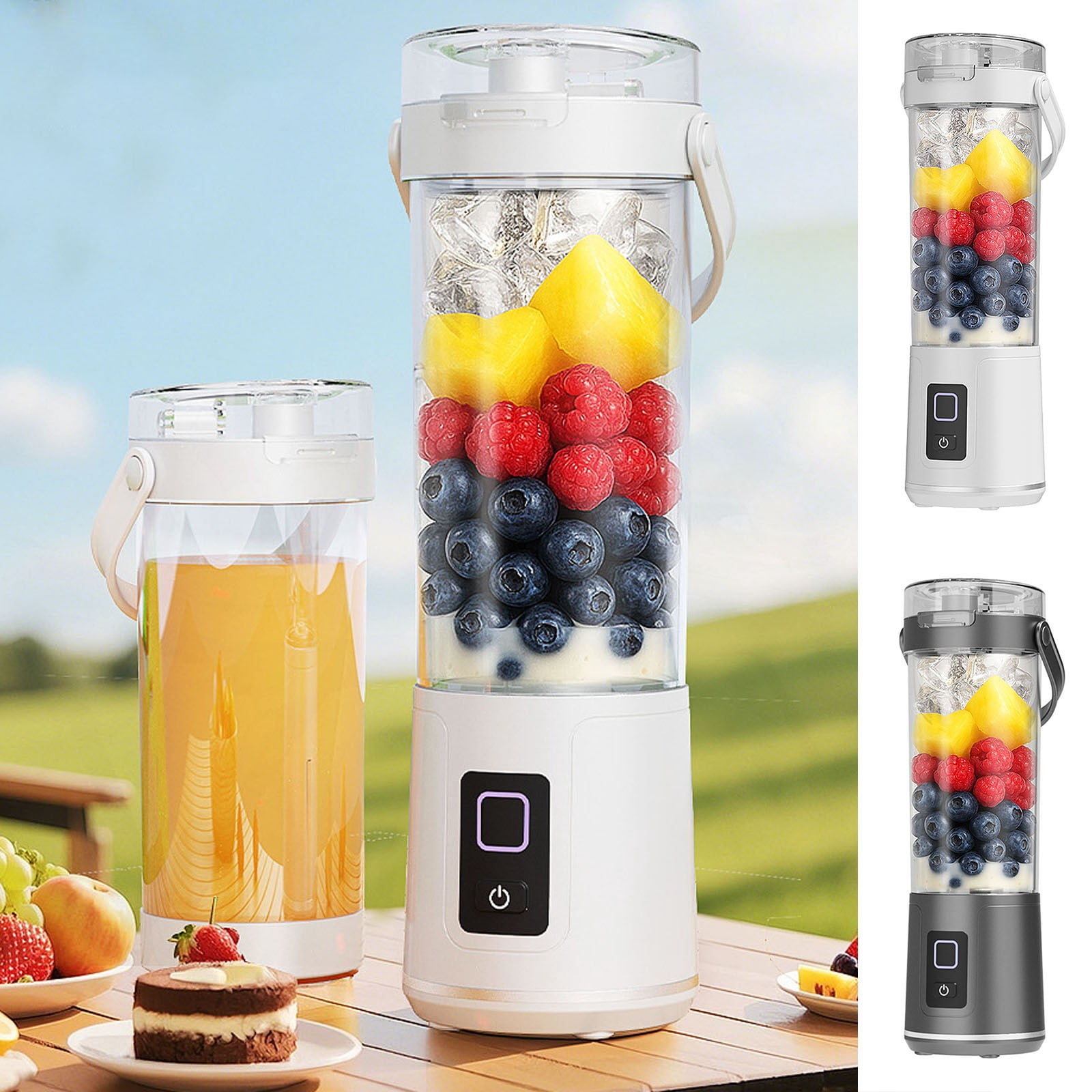 HAITIANS Portable Personal Electric Usb Juicer, 300ml Mini Blender, 12-Blade Quick Juicing, Leak-Proof Lid Simple Opening, for Milkshakes, Smoothies And Juices