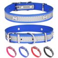 thumbnail image 1 of HAIYUE Reflective PU Leather Collar for Small Medium Dogs Cats Blue, 1 of 9