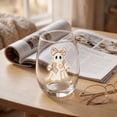 thumbnail image 1 of HAJA GP Halloween Ghost Pumpkin Print Stemless Wine Glass Cute Clear Glass Tumbler Cup for Party Decor (Style D), 1 of 7