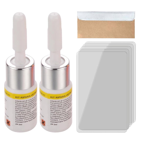 HAJAGP 4-Piece Auto Glass Repair Tool Set for Windshield Cracks (White)