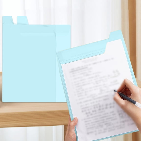 HAJAGP A4 File Folder Portable Document Organizer for Students Office Back to School Spring Light Blue