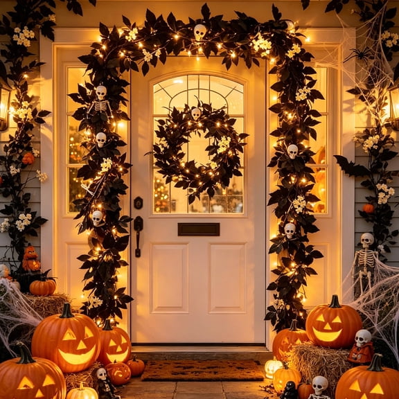 HAJAGP Artificial Fall Maple Leaf Garland for Thanksgiving Home Decor (Style A)