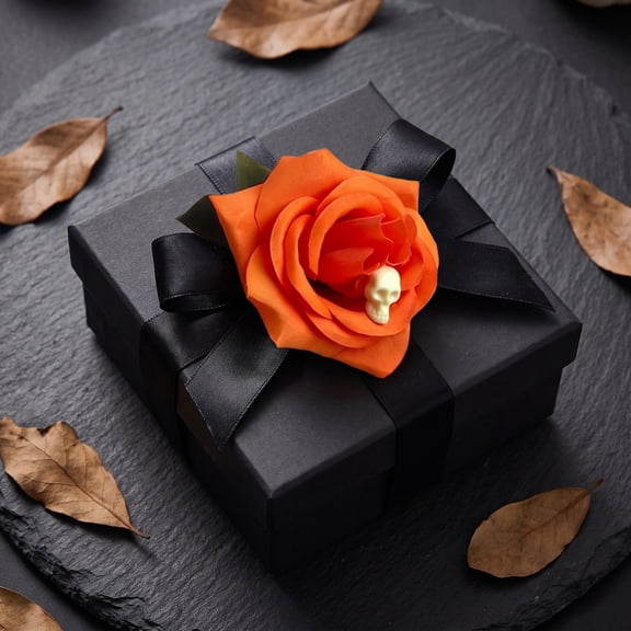 HAJAGP Artificial Roses Dark Themed Artificial Flowers Festive Wedding Decorations for Halloween Thanksgiving Home Decor (Skull Rose)