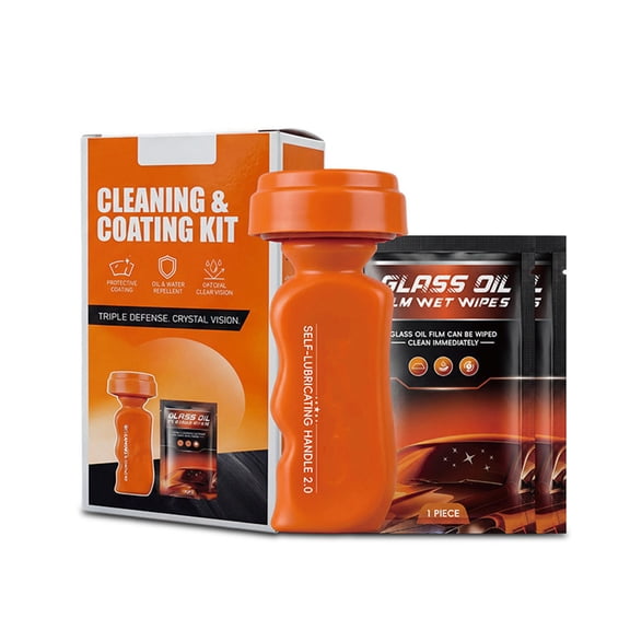 HAJAGP Automotive Glass Oil Film Cleaner Kit Water Repellent Streak-Free Windshield with Wet Wipes