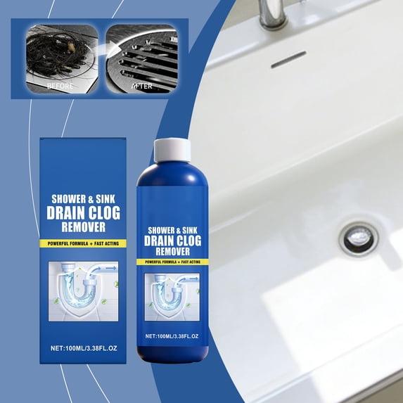 HAJAGP Kitchen Sewer Pipe Deodorant 100ml, Strong Pipeline Dredge Agent for Sinks and Toilets, Removes Blockages