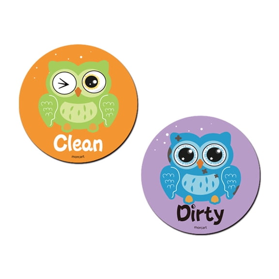 HAJAGP Magnetic Dishwasher Indicator Flip Magnet with Adhesive Sheet for Kitchen, Orange, Plastic, 1PC Owl