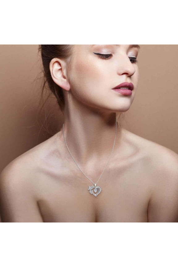 Necklace,I Love You Mom Gifts Necklace for Women Mother Butterfly Rhinestone Necklaces for Mom Love Heart Necklace for Mom Birthday Mothers Day Gifts for Mommy Mama Mother,White