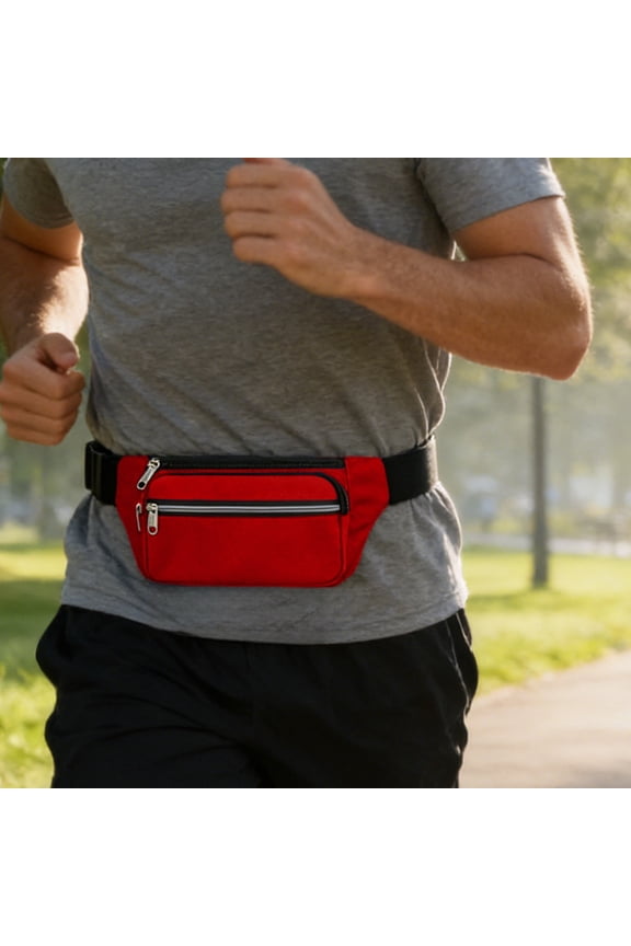 Red Fanny Pack Waist Bag, Vibrant Crossbody Hip Bum Bag for 4th of July Outfits Patriotic Party Running Errands Everyday Carry