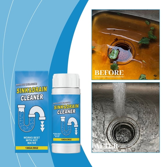 HAJAGP Sink And Drain Cleaner Powder - Pipe Unclogger for Spring Drain Maintenance, For Kitchen & Bath, 130g