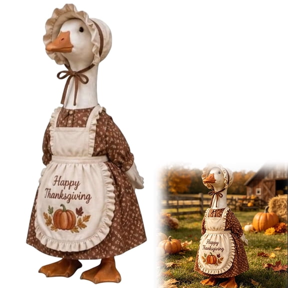 HAJAGP Thanksgiving Porch Goose Outfit Set for 23" Lawn Statue Outdoor Decor