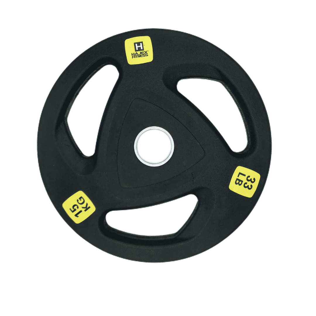 HAJEX 2" Rubber Bumper Weight Plates (10 kg), 22 lb Pair