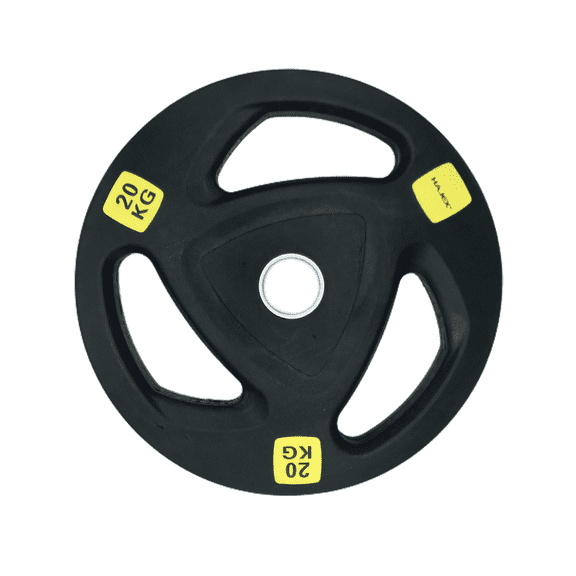 HAJEX 2" Rubber Bumper Weight Plates (15 kg), 33 lb Pair