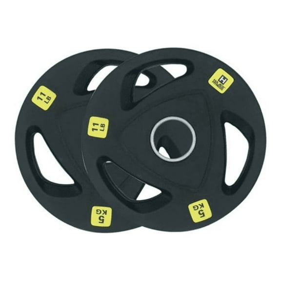 HAJEX 2" Rubber Bumper Weight Plates (5 kg), 11 lb Single