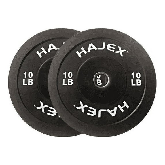 HAJEX Olympic Bumper Weight Plates 10 lb, Pair