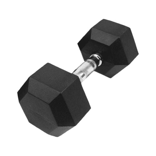 HAJEX Rubber Hex Dumbbells 75 LB, Single