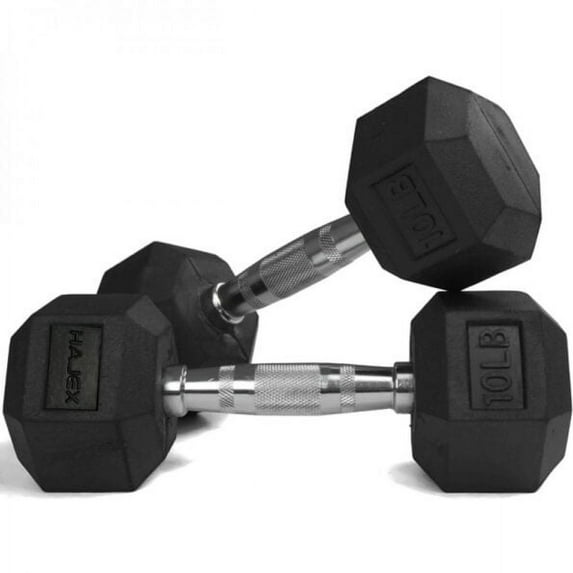 HAJEX Rubber Hex Dumbbells 85 LB, Pair