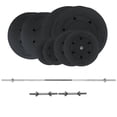thumbnail image 1 of HAJEX Standard Weight Plates Set 220 LB with 6ft Barbell, 1 of 5