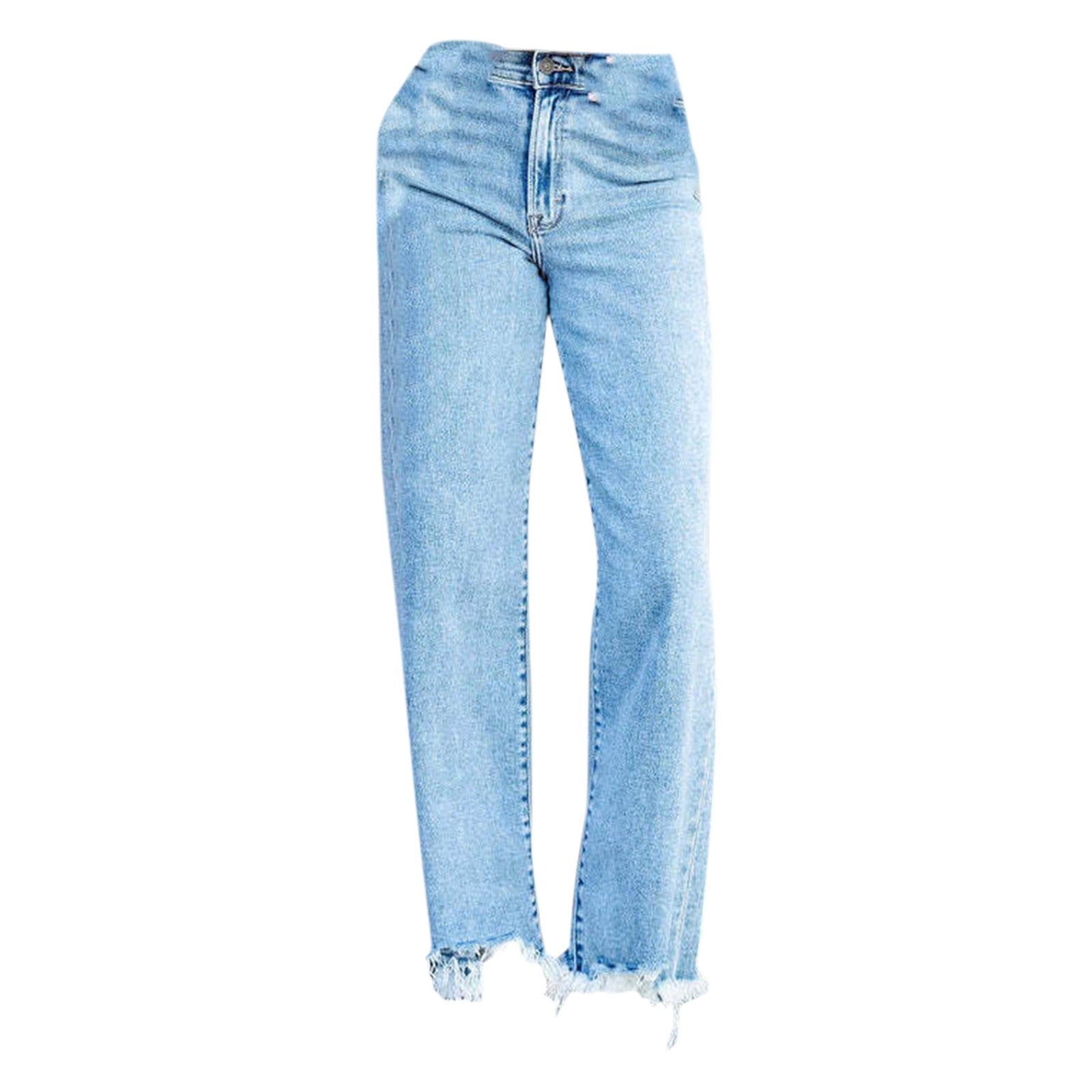 HAJGJP Work Jeans Women'S Fashion Casual High Waist Edge Straight ...